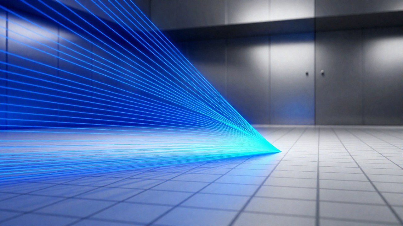 Visualización abstracta de vectores luminosos que simboliza la convergencia infinita a un límite definido.